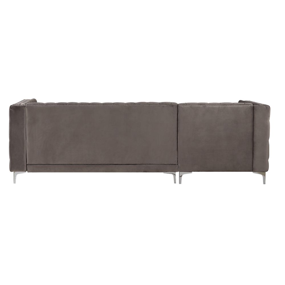 Sullivan Gray Velvet Sectional Sofa