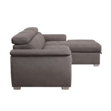 Haruko Light Brown Fabric Sectional Sofa