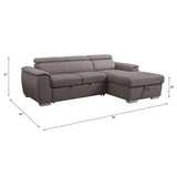 Haruko Light Brown Fabric Sectional Sofa