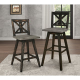 Amsonia Black Swivel Pub Counter Height Chairs