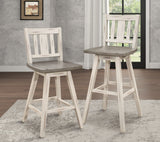 Amsonia White Swivel Pub Counter Height Chairs