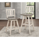 Amsonia White Swivel Pub Counter Height Chairs
