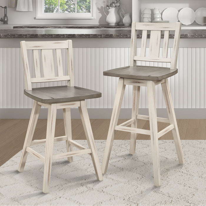 Amsonia White Swivel Pub Counter Height Chairs