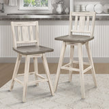 Amsonia White Swivel Pub Counter Height Chairs