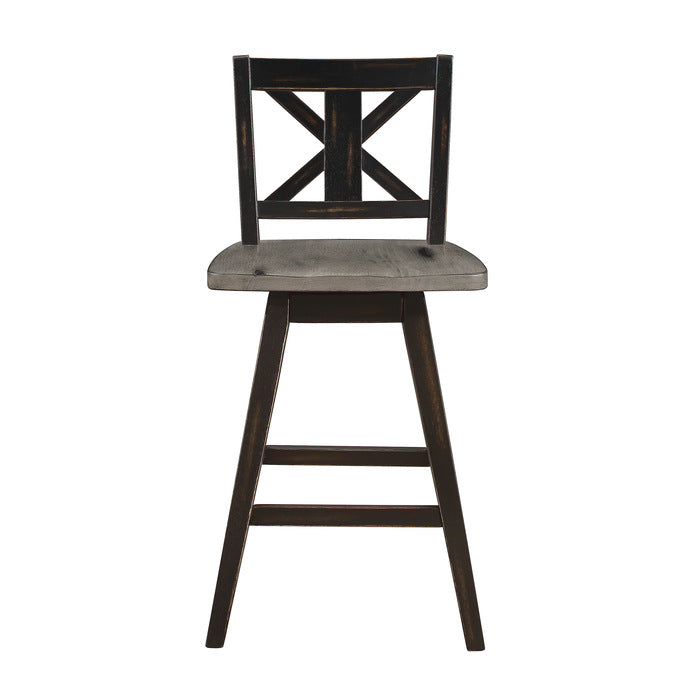 Amsonia Gray/Black Swivel Counter Chair