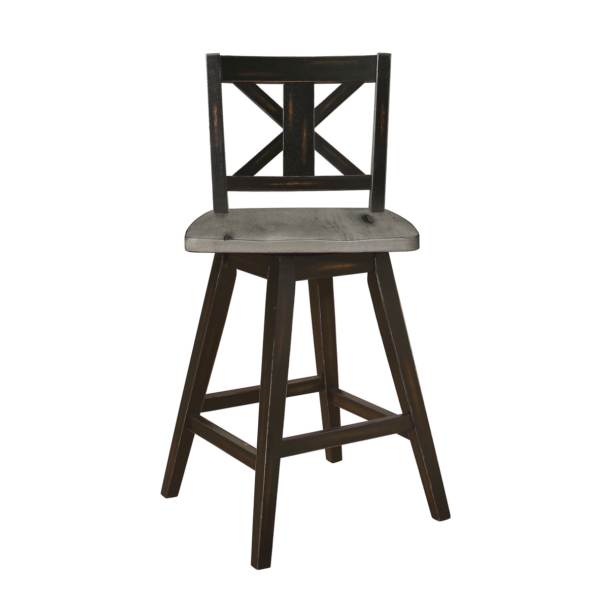 Amsonia Gray/Black Swivel Counter Chair