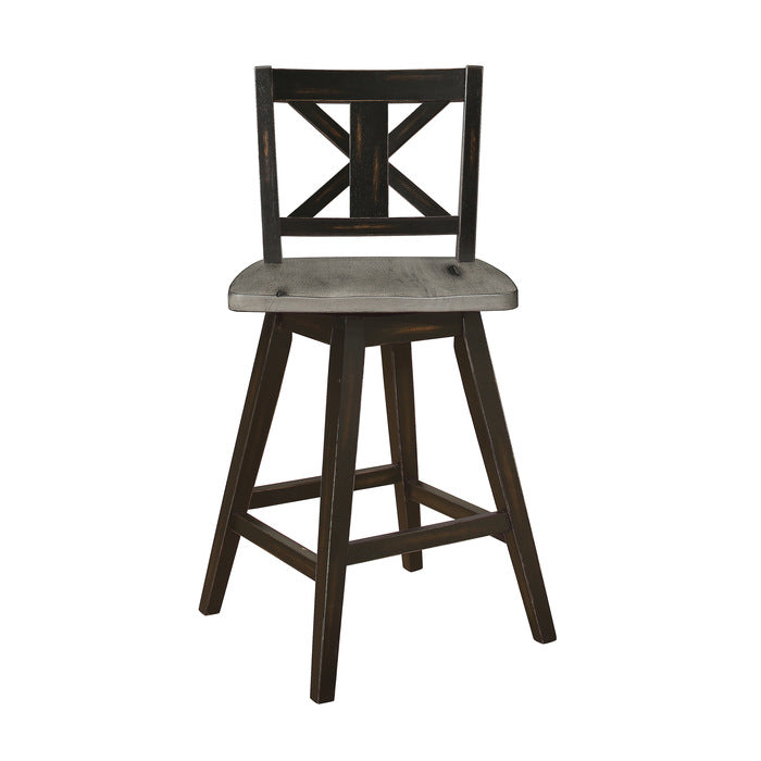 Amsonia Gray/Black Swivel Counter Chair
