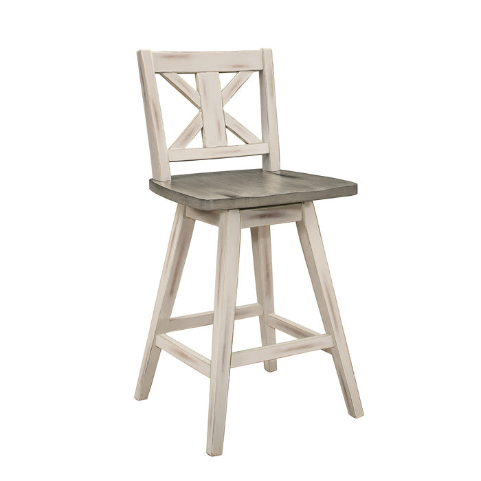 Amsonia Gray/White Swivel Counter Chair