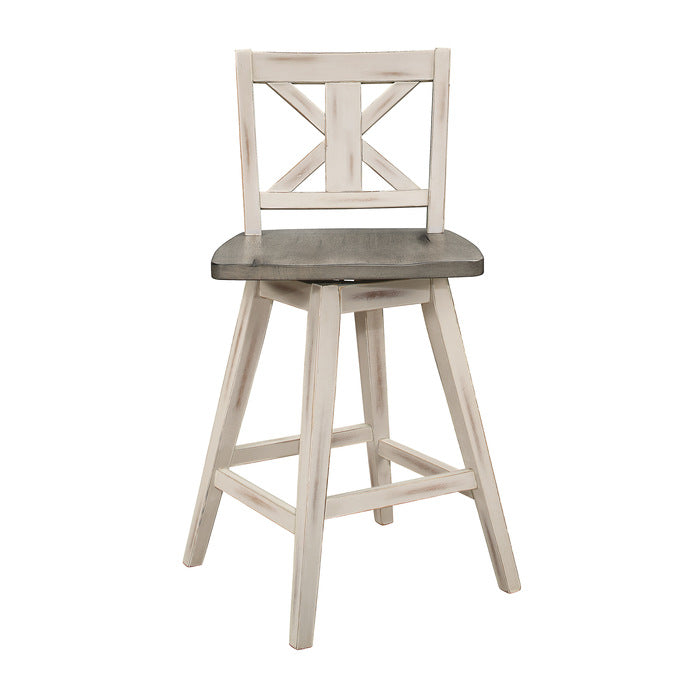Amsonia Gray/White Swivel Counter Chair