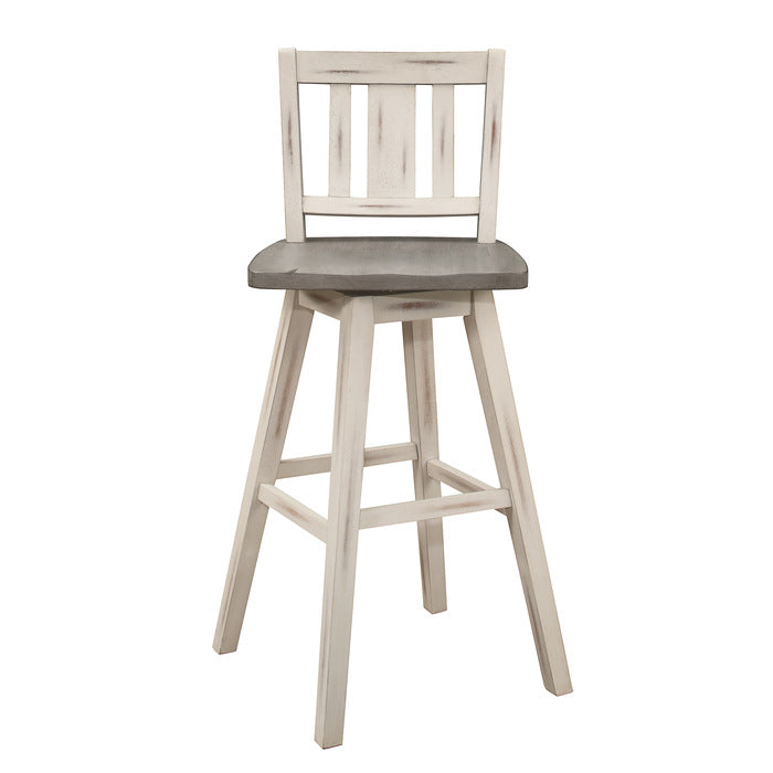 Amsonia White Swivel Pub Counter Height Chairs