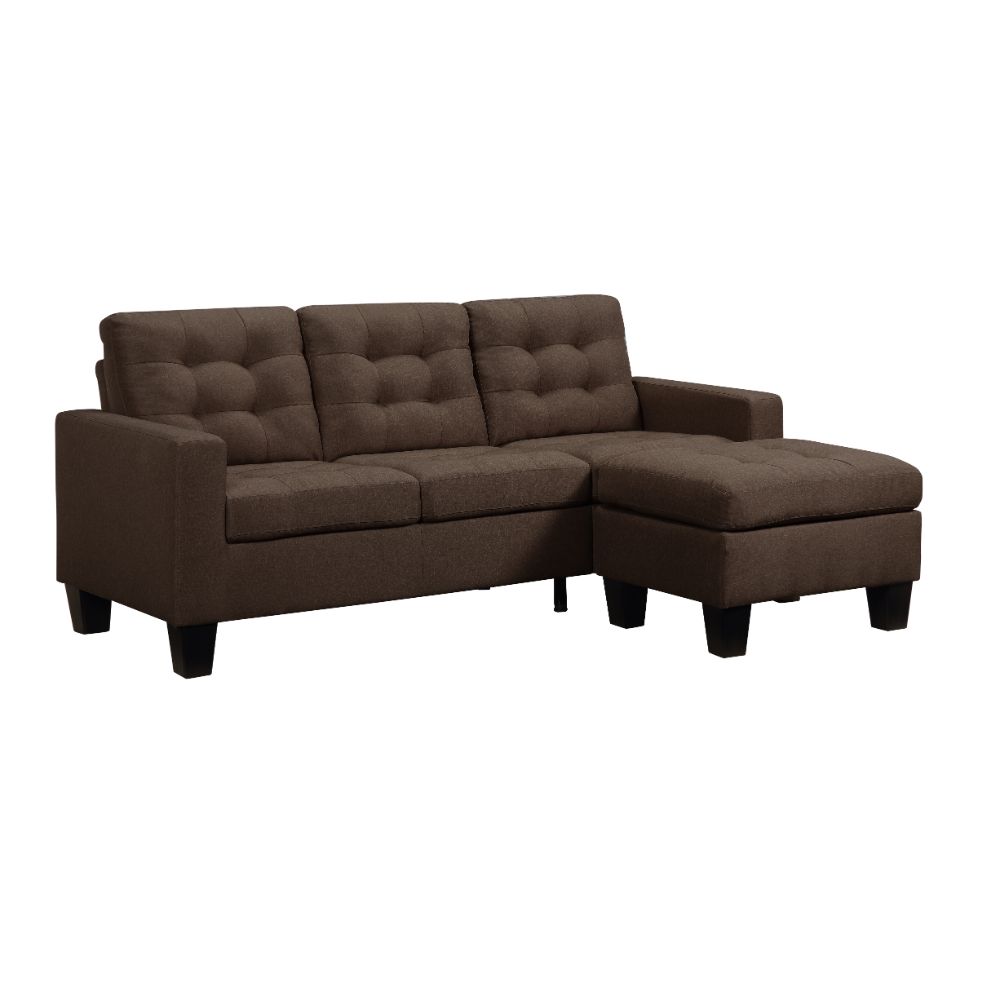 Earsom Brown Linen Sofa