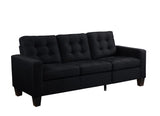 Earsom Black Linen Sofa