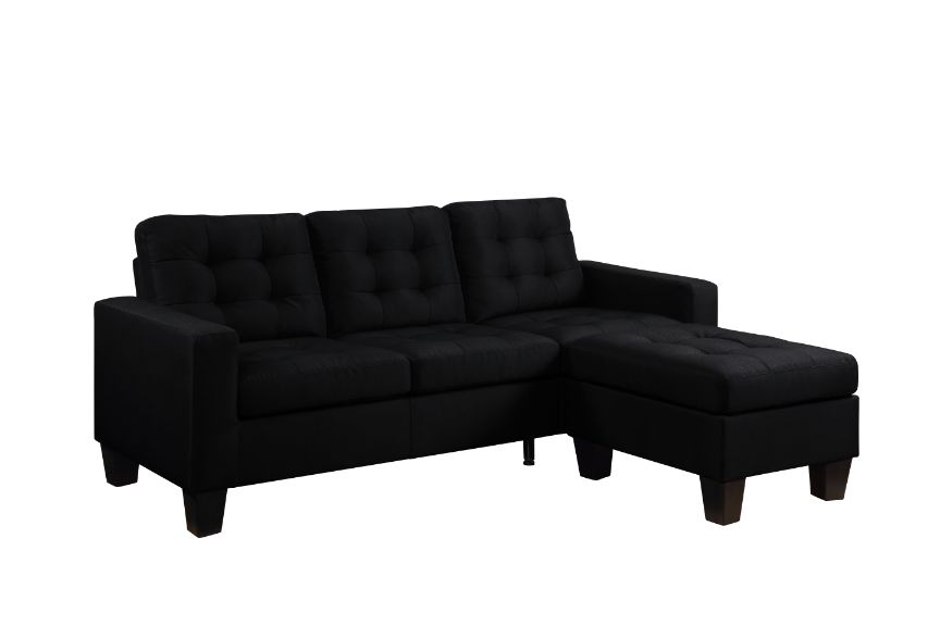 Earsom Black Linen Sofa