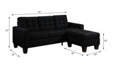 Earsom Black Linen Sofa