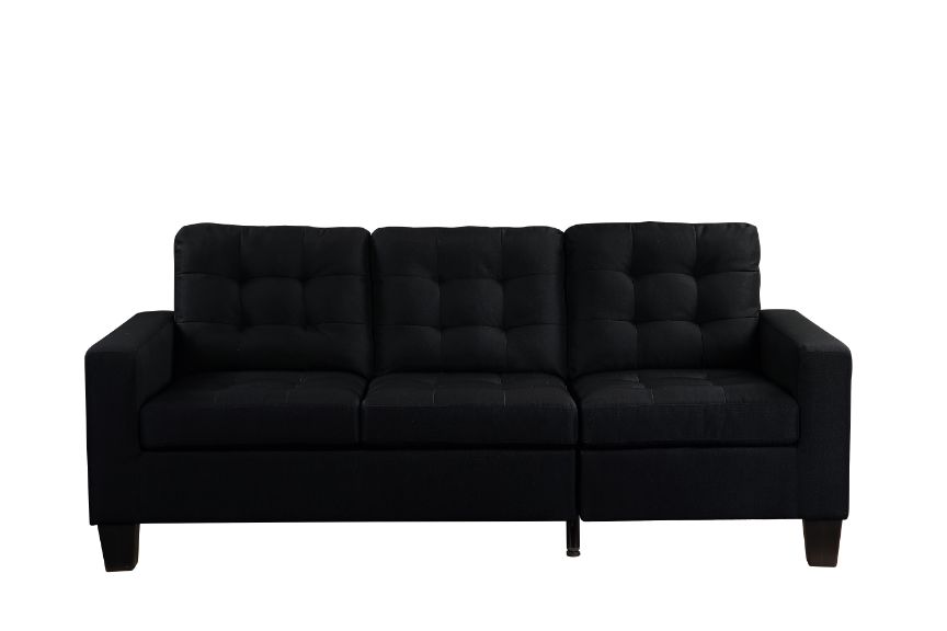 Earsom Black Linen Sofa
