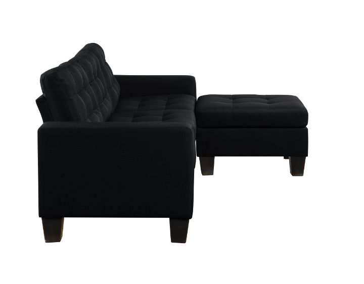 Earsom Black Linen Sofa