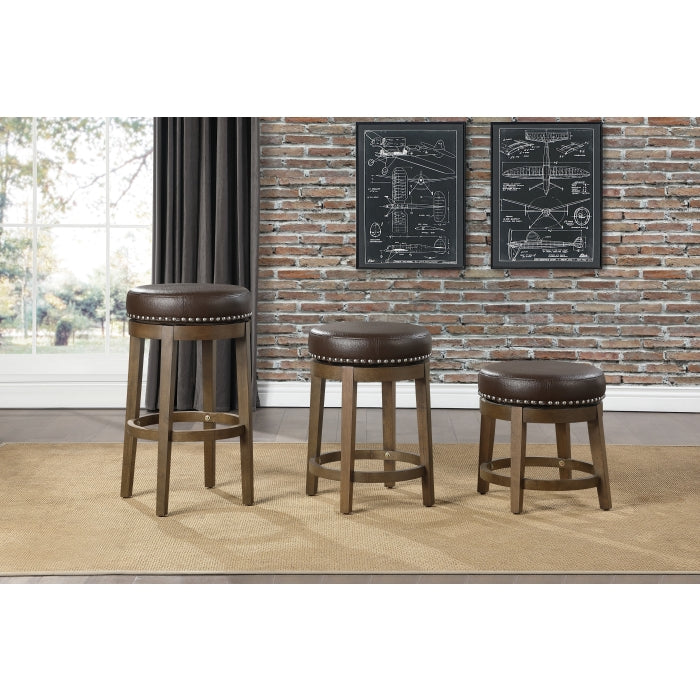 Westby Brown/Brown Round Swivel Pub Height Stool, Set of 2