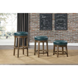 Westby Green/Brown Round Swivel Counter Height Stool, Set of 2