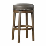 Westby Gray/Brown Round Swivel Pub Height Stool, Set of 2