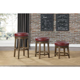 Westby Red/Brown Round Swivel Pub Height Stool, Red, Set of 2