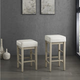Pittsville White/Espresso Pub Height Stool, Set of 2