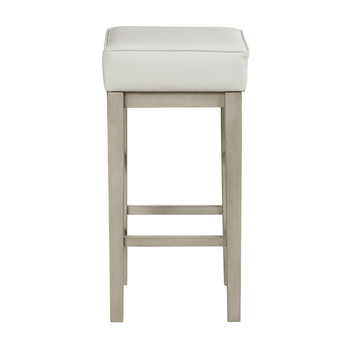 Pittsville White/Espresso Pub Height Stool, Set of 2