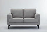 Kyrene Light Gray Linen Loveseat