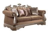 Northville Velvet & Antique Silver Finish Loveseat