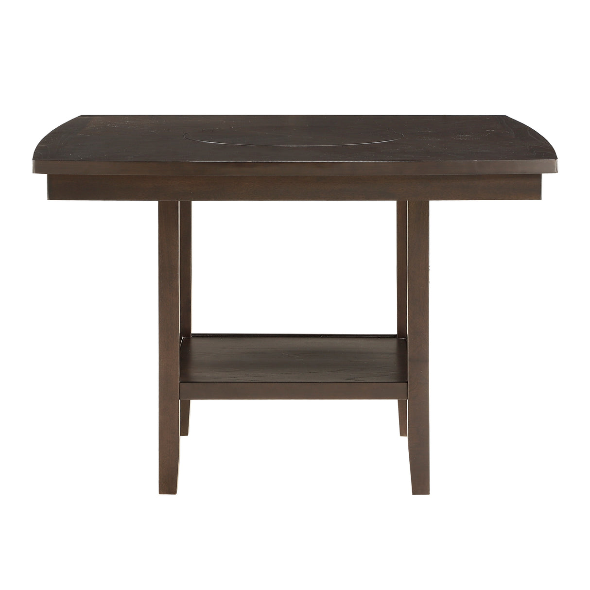 Balin Dark Brown Counter Height Table with Lazy Susan