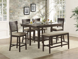 Balin Dark Brown Counter Height Table with Lazy Susan