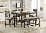 Balin Dark Brown Counter Height Table with Lazy Susan