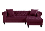 Adnelis Red Velvet Sectional Sofa