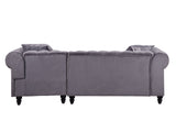 Adnelis Gray Velvet Sectional Sofa