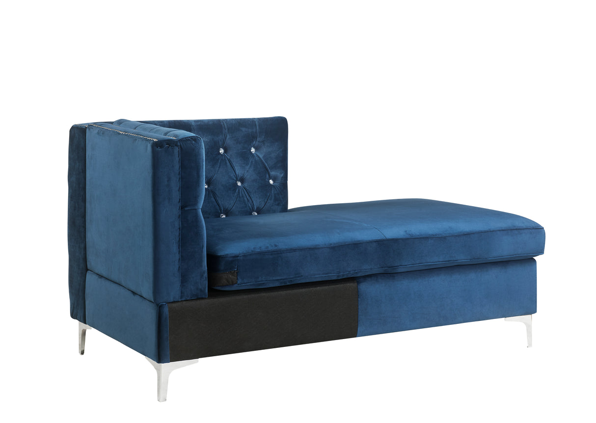 Jaszira Blue Velvet Chaise