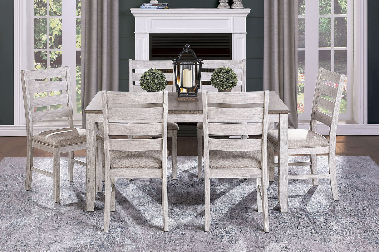 Ithaca Grayish White/Brown Side Chair