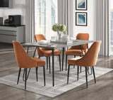 Keene Orange Velvet Side Chair