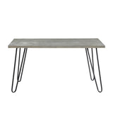 Keene Light Gray/Black Metal Dining Table
