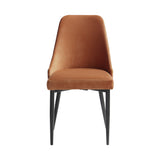 Keene Orange Velvet Side Chair