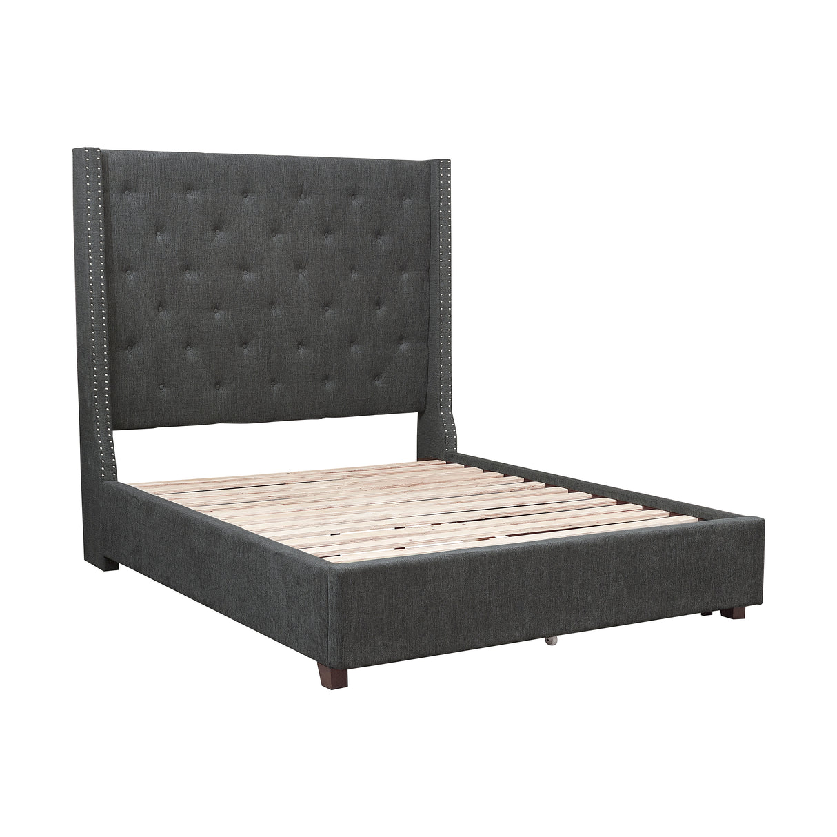 Fairborn Gray Eastern King Platform Bed With Storage Footboard