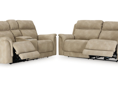 Next-Gen Durapella Sand Power Reclining Sofa And Loveseat