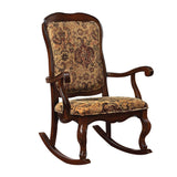 Sharan Fabric & Cherry Finish Rocking Chair