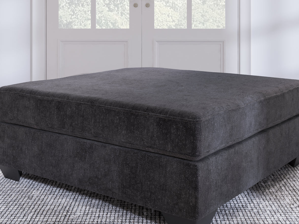 Lavernett Charcoal 3-Piece Sectional And Oversized Ottoman