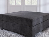 Lavernett Charcoal 3-Piece Sectional And Oversized Ottoman