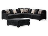 Lavernett Charcoal 3-Piece Sectional And Oversized Ottoman