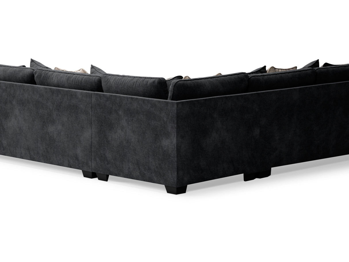 Lavernett Charcoal 3-Piece Sectional And Oversized Ottoman