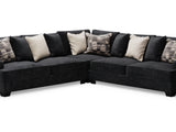 Lavernett Charcoal 3-Piece Sectional And Oversized Ottoman
