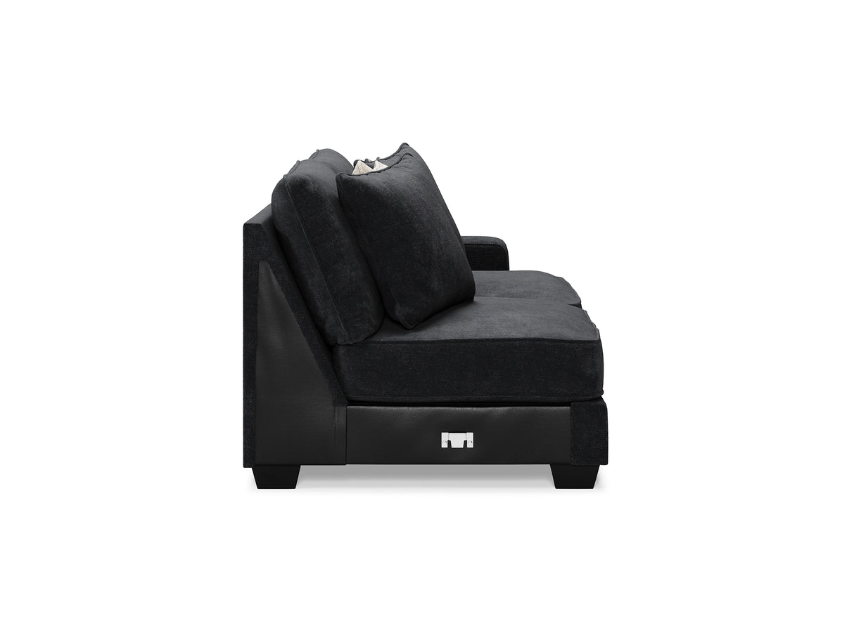 Lavernett Charcoal 5-Piece Sectional And Ottoman