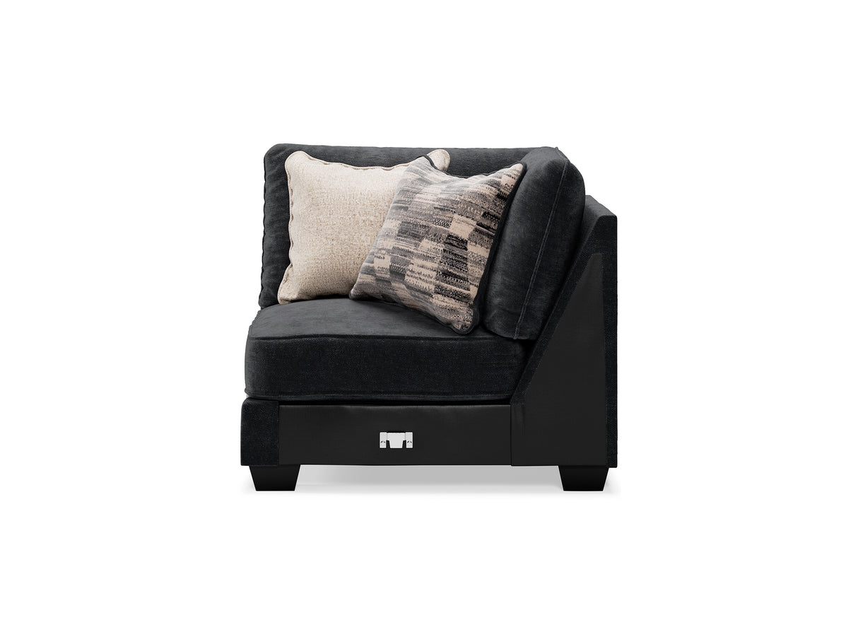 Lavernett Charcoal 5-Piece Sectional And Ottoman