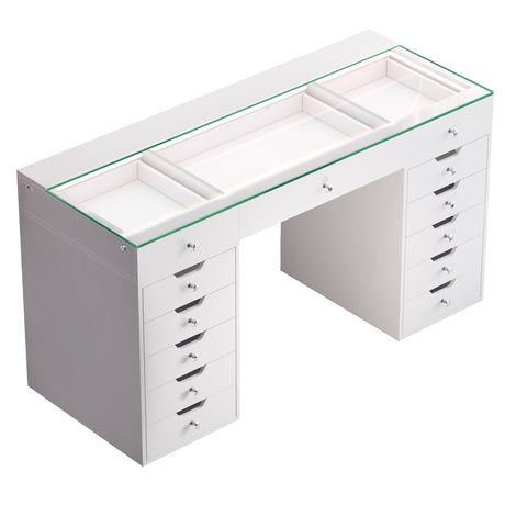 Eva Vanity Desk - 13 Storage Drawers