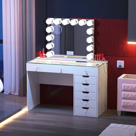 Diana Vanity Desk - 8 Storage Drawers